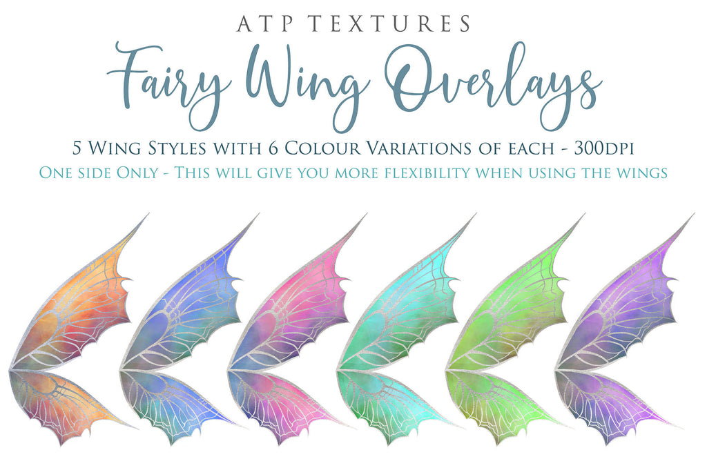 Fairy Wings Overlays For Photography, Photoshop, Digital art and Creatives. Transparent, high resolution wings for photographers. These are gorgeous PNG overlays for fantasy digital art and Child portraiture. colour, White fairy wings. Photo Overlays. Digital download. Graphic effects. ATP Textures