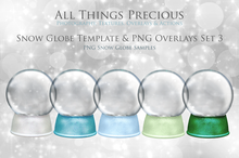 Load image into Gallery viewer, SNOW GLOBE Png Digital Overlays and PSD Template No.3
