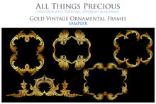 Load image into Gallery viewer, VINTAGE ORNAMENTAL GOLD Frames - Clipart
