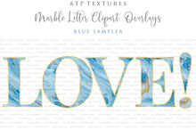 Load image into Gallery viewer, MARBLE LETTERS &amp; NUMBERS  - BLUE - Clipart
