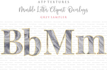 Load image into Gallery viewer, MARBLE LETTERS &amp; NUMBERS  - GREY - Clipart
