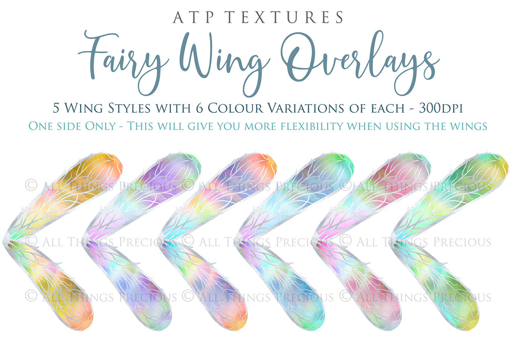 Fairy Wings Overlays For Photography, Photoshop, Digital art and Creatives. Transparent, high resolution wings for photographers. These are gorgeous PNG overlays for fantasy digital art and Child portraiture. colour, White fairy wings. Photo Overlays. Digital download. Graphic effects. ATP Textures