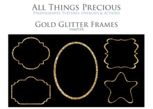 Load image into Gallery viewer, GOLD GLITTER FRAMES - Clipart
