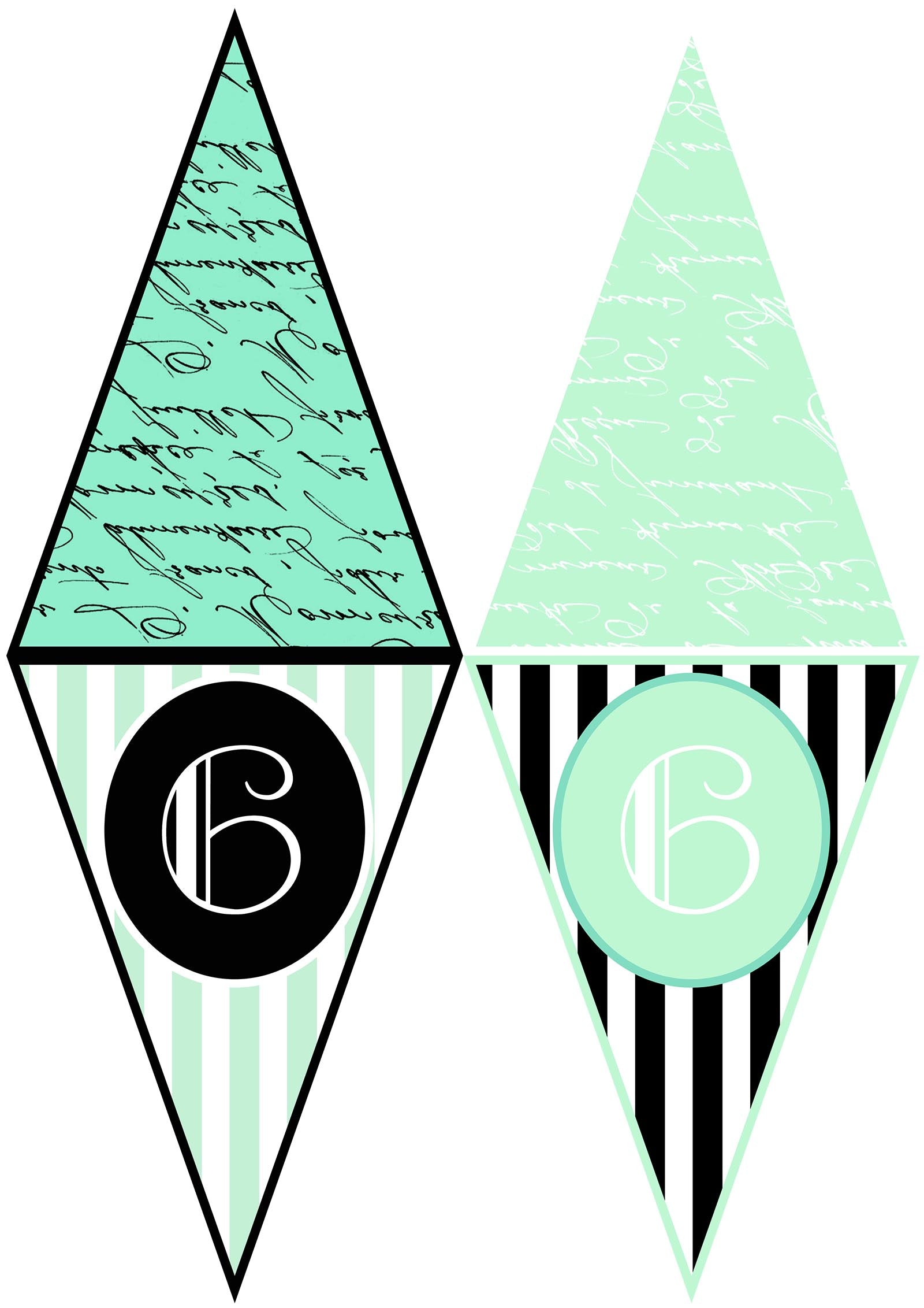 FRENCH BUNTING, Printable Png Banner - GREEN - Clipart Free Download