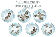 Load image into Gallery viewer, BUTTERFLIES IN BUBBLES Digital Overlays
