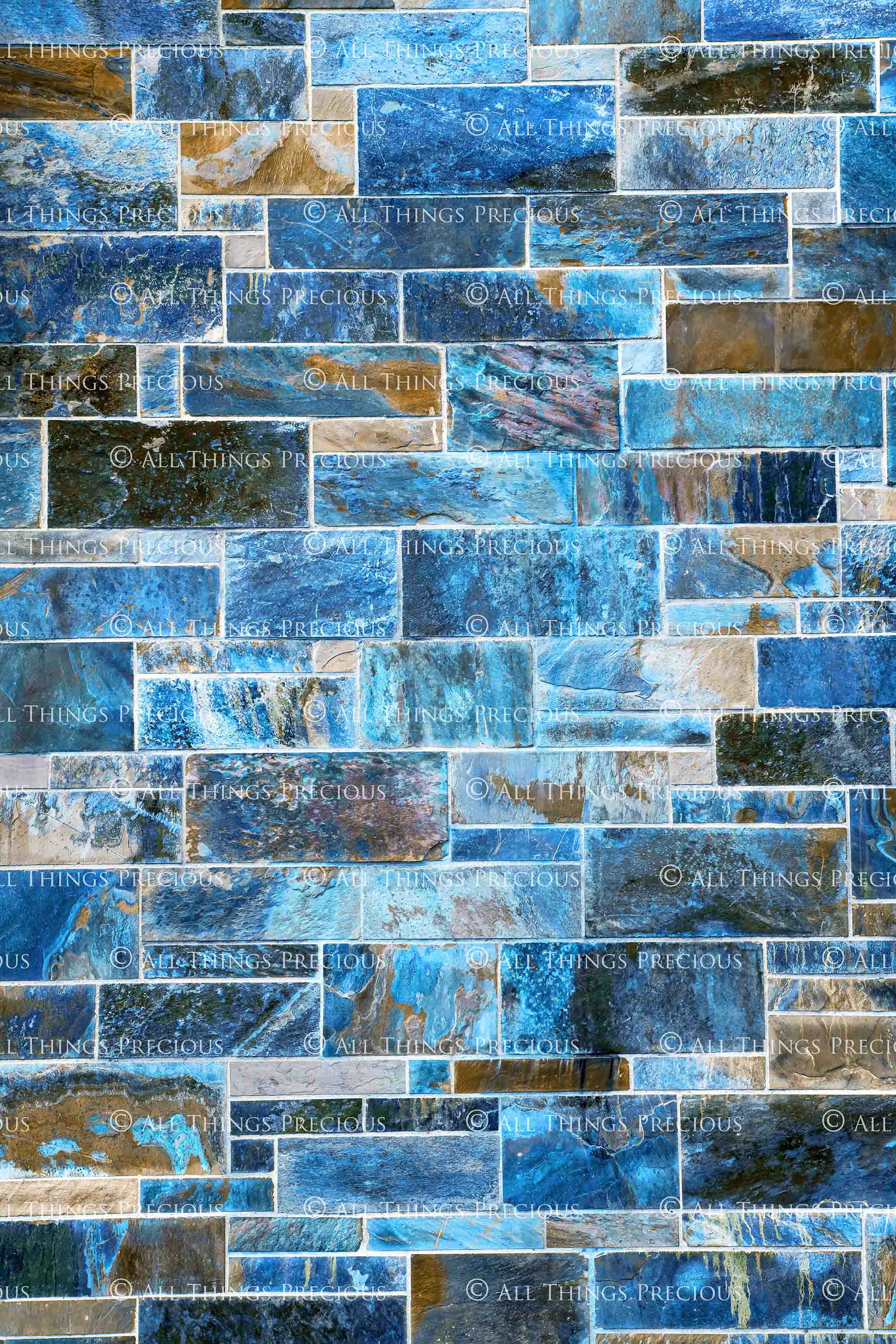 10 STONE WALL Background TEXTURES / DIGITAL BACKDROPS - BLUE