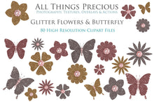 Load image into Gallery viewer, FLOWERS &amp; BUTTERFLY BLING Set 1 - Clipart FREE DOWNLOAD

