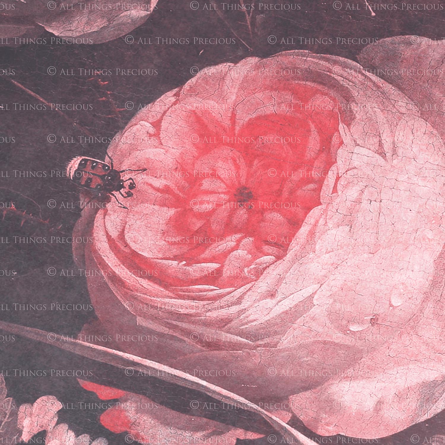 OLD MASTERS FLORAL Set 1 - PASTEL PINK - Digital Papers