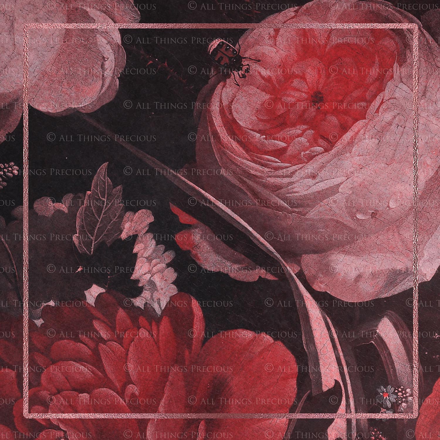 OLD MASTERS FLORAL Set 1 - PINK - Digital Papers