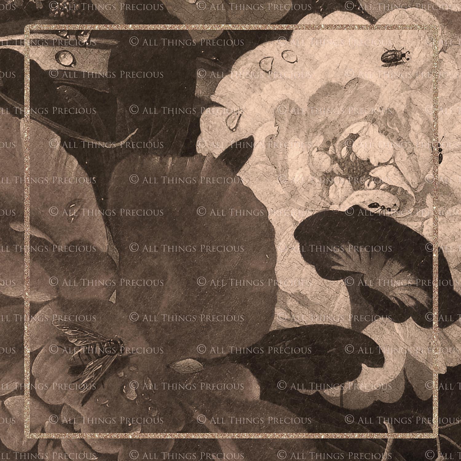 OLD MASTERS FLORAL Set 1 - SEPIA - Digital Papers