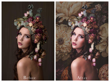 Load image into Gallery viewer, Digital Background for photography, digital art and print. Flower backgrounds are in high resolution, 300dpi, in rich colours. These are created in AI and have been edited, resized and created with photographers in mind. Print as a backdrop or art.
