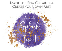 Load image into Gallery viewer, WATERCOLOUR SPLASHES - Gold &amp; Mauve - Clipart
