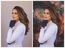 Load image into Gallery viewer, Digital Background for photography, digital art and print. Flower backgrounds are in high resolution, 300dpi, in rich colours. These are created in AI and have been edited, resized and created with photographers in mind. Print as a backdrop or art.
