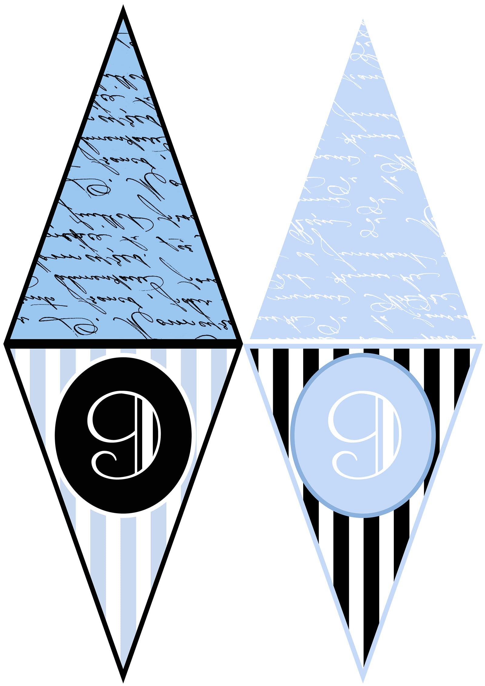 FRENCH BUNTING, Printable Png Banner - BLUE - Clipart - Free Download