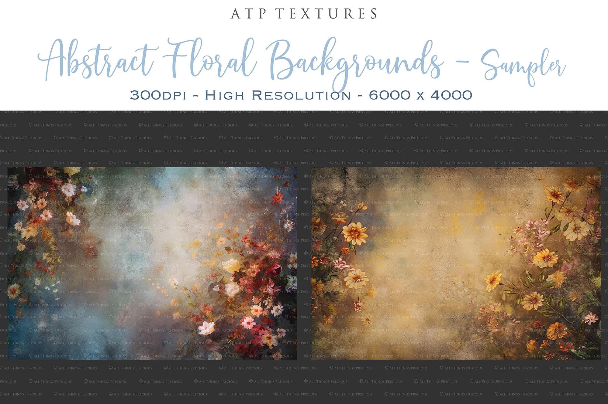 12 ABSTRACT Floral Backgrounds / DIGITAL BACKDROPS - Set 1