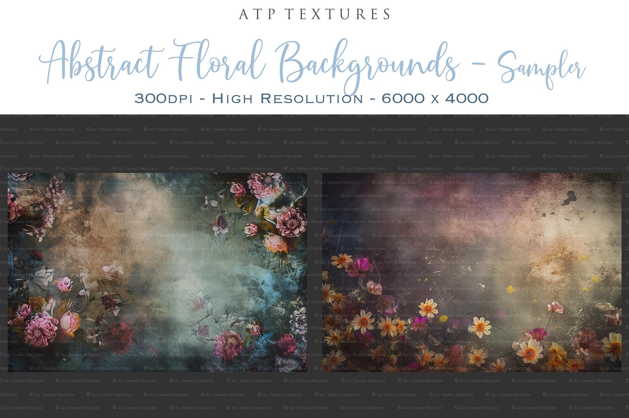 12 ABSTRACT Floral Backgrounds / DIGITAL BACKDROPS - Set 1