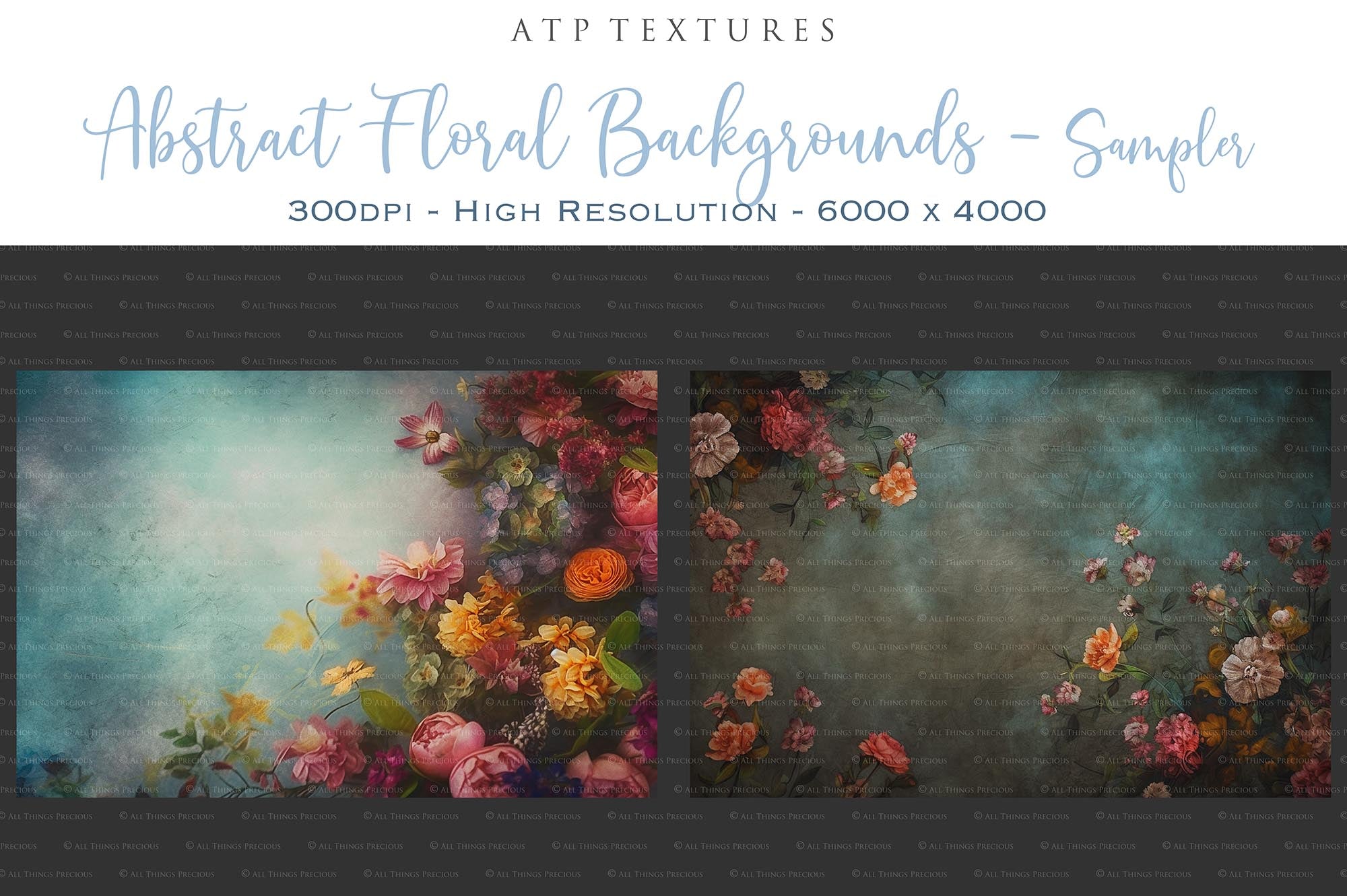 12 ABSTRACT Floral Backgrounds / DIGITAL BACKDROPS - Set 1
