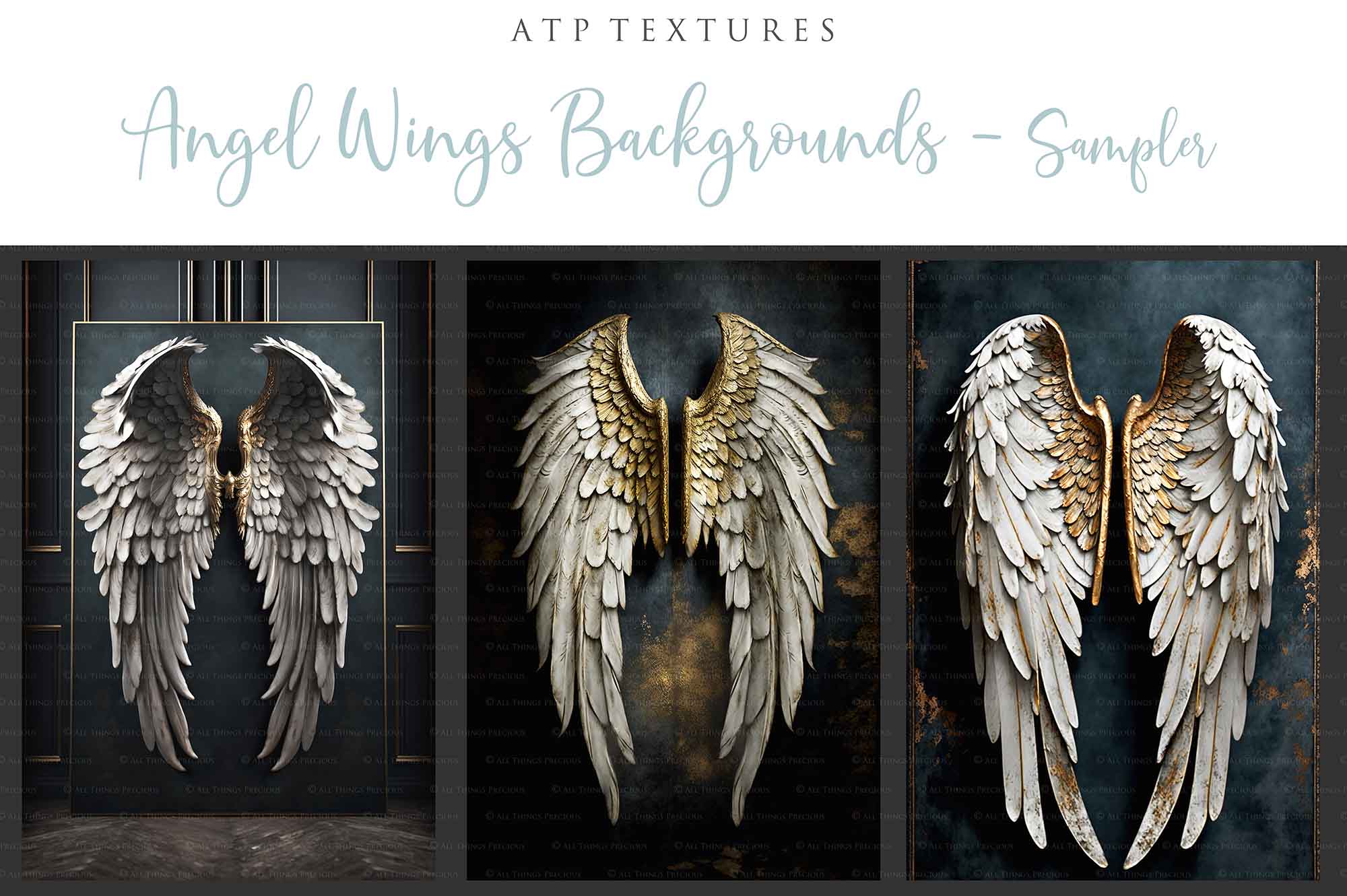 12 ANGEL WINGS Background - DIGITAL BACKDROPS - Set 1