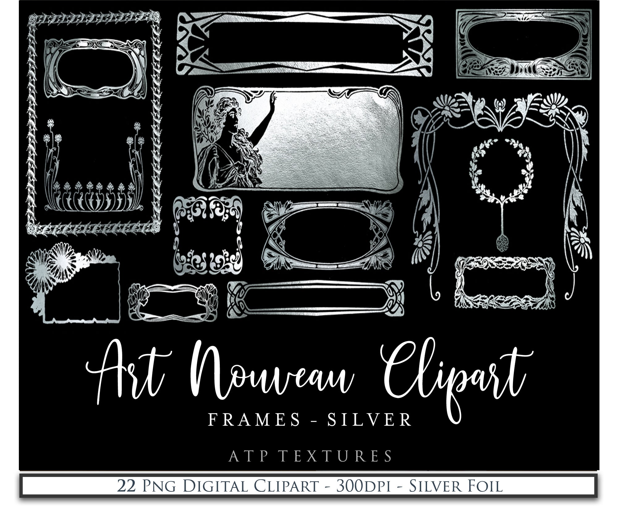 Silver Blog Image Works Silver Border Clip Art
