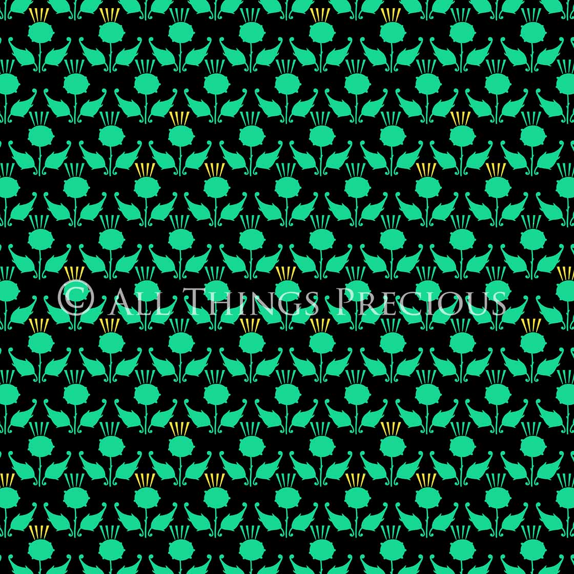 ART DECO - GREEN & BLACK Digital Papers Set 6 - Free Download