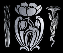 Load image into Gallery viewer, ART NOUVEAU SILVER FLOWERS - Clipart
