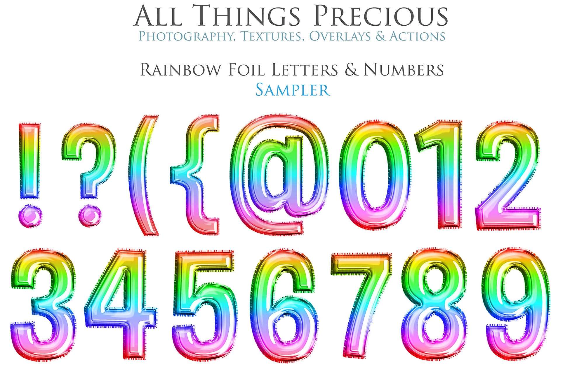 FOIL BALLOON LETTERS Clipart - RAINBOW - FREE DOWNLOAD