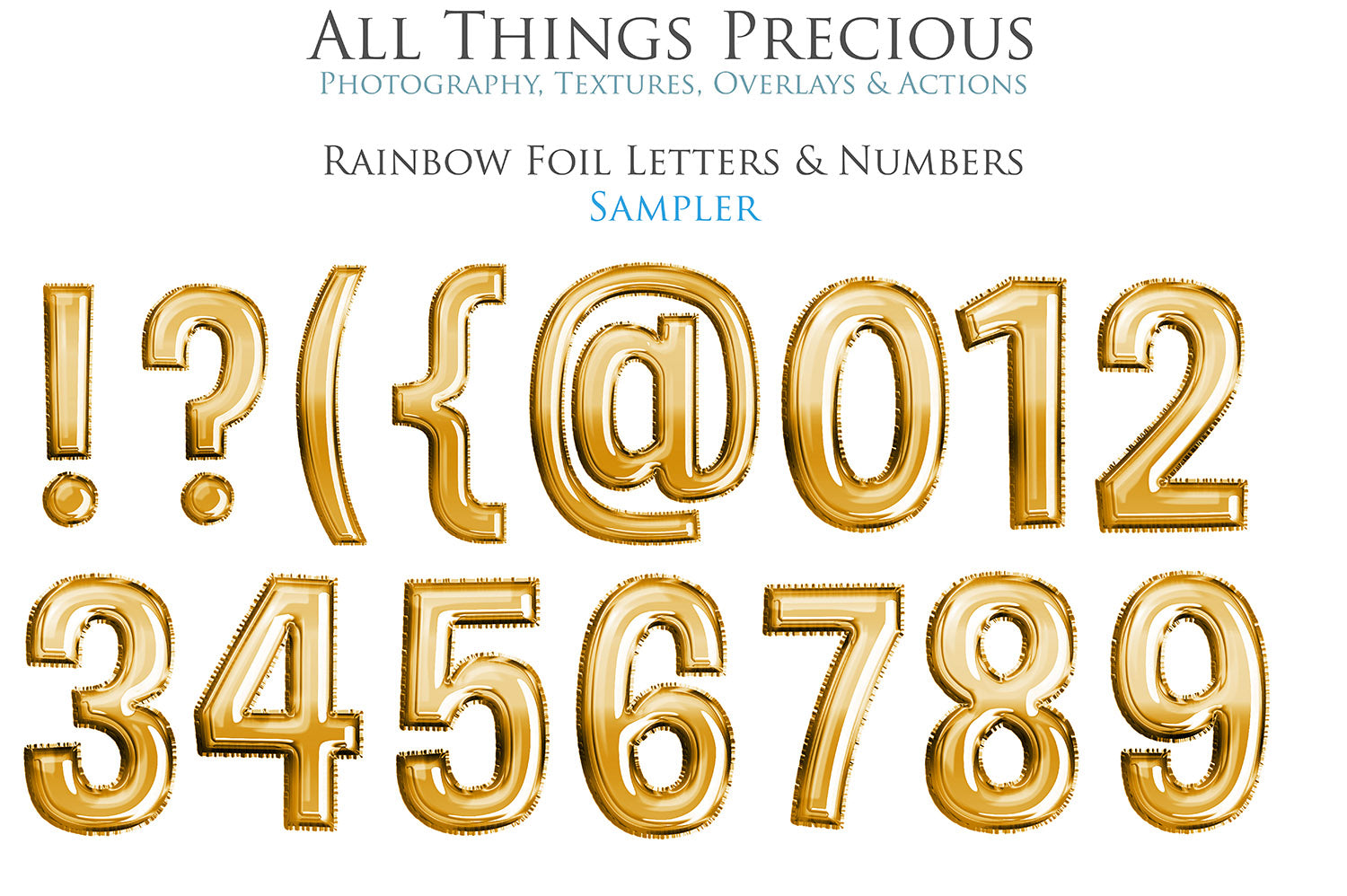 FOIL BALLOON LETTERS Clipart - GOLD - FREE DOWNLOAD