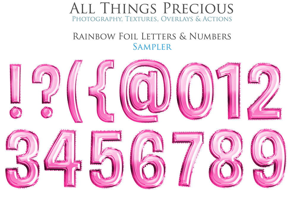 FOIL BALLOON LETTERS Clipart - PINK - FREE DOWNLOAD