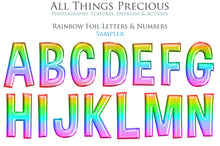 Load image into Gallery viewer, FOIL BALLOON LETTERS Clipart - RAINBOW - FREE DOWNLOAD
