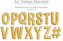 Load image into Gallery viewer, FOIL BALLOON LETTERS Clipart - GOLD - FREE DOWNLOAD
