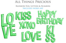 Load image into Gallery viewer, FOIL BALLOON LETTERS Clipart - GREEN - FREE DOWNLOAD
