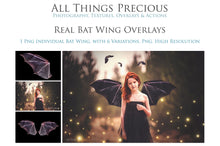 Load image into Gallery viewer, 6 BAT FAIRY WING Overlays
