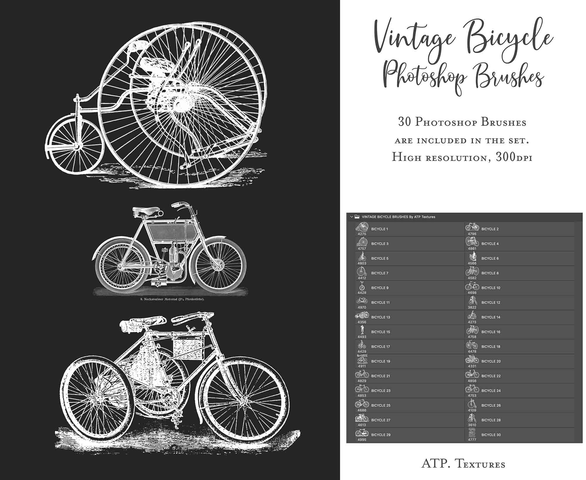 PHOTOSHOP BRUSHES - Vintage Bicycle - FREE DOWNLOAD