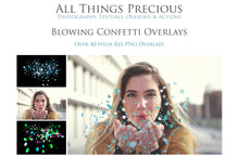 Load image into Gallery viewer, 40 BLOWING CONFETTI Digital Overlays
