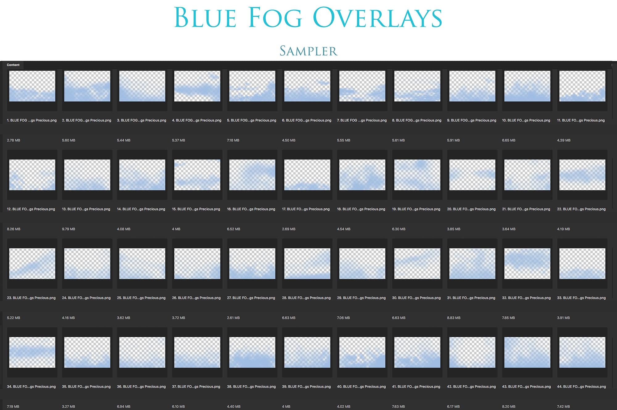 Blue fog overlays in png. Digital overlays for photography editing in photoshop. Graphic Effects and assets. lighting Add ons. ATP Textures.