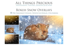 Load image into Gallery viewer, BOKEH SNOW with WINTER SUNLIGHT Digital Overlays
