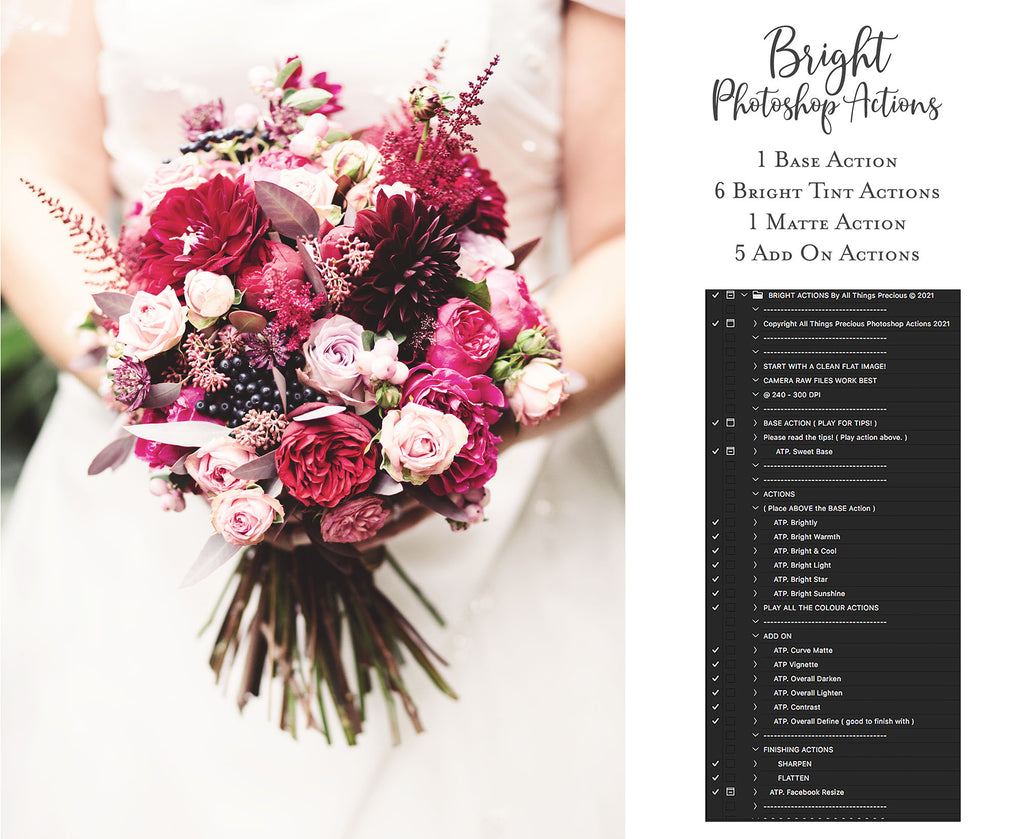 Photoshop Actions for Photography Edits. PS atn files are compatible with all versions of PS CS6. Photoshop Actions for professional photographers, photo edits and Instagram influencers. Warm, Rich, Light, Matte. For Wedding, Newborn, Studio Photography. By ATP Textures