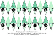 Load image into Gallery viewer, FRENCH BUNTING, Printable Png Banner - GREEN - Clipart Free Download
