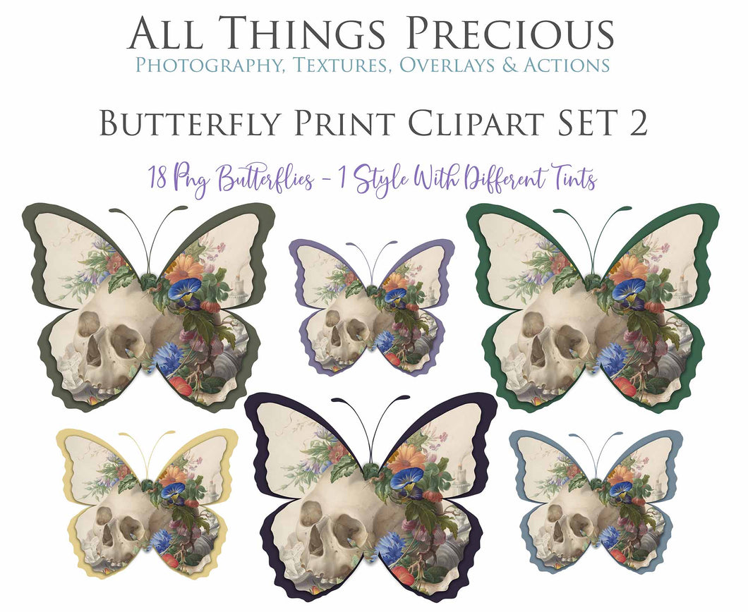 BUTTERFLY PRINT CLIPART Set 2 - Clipart