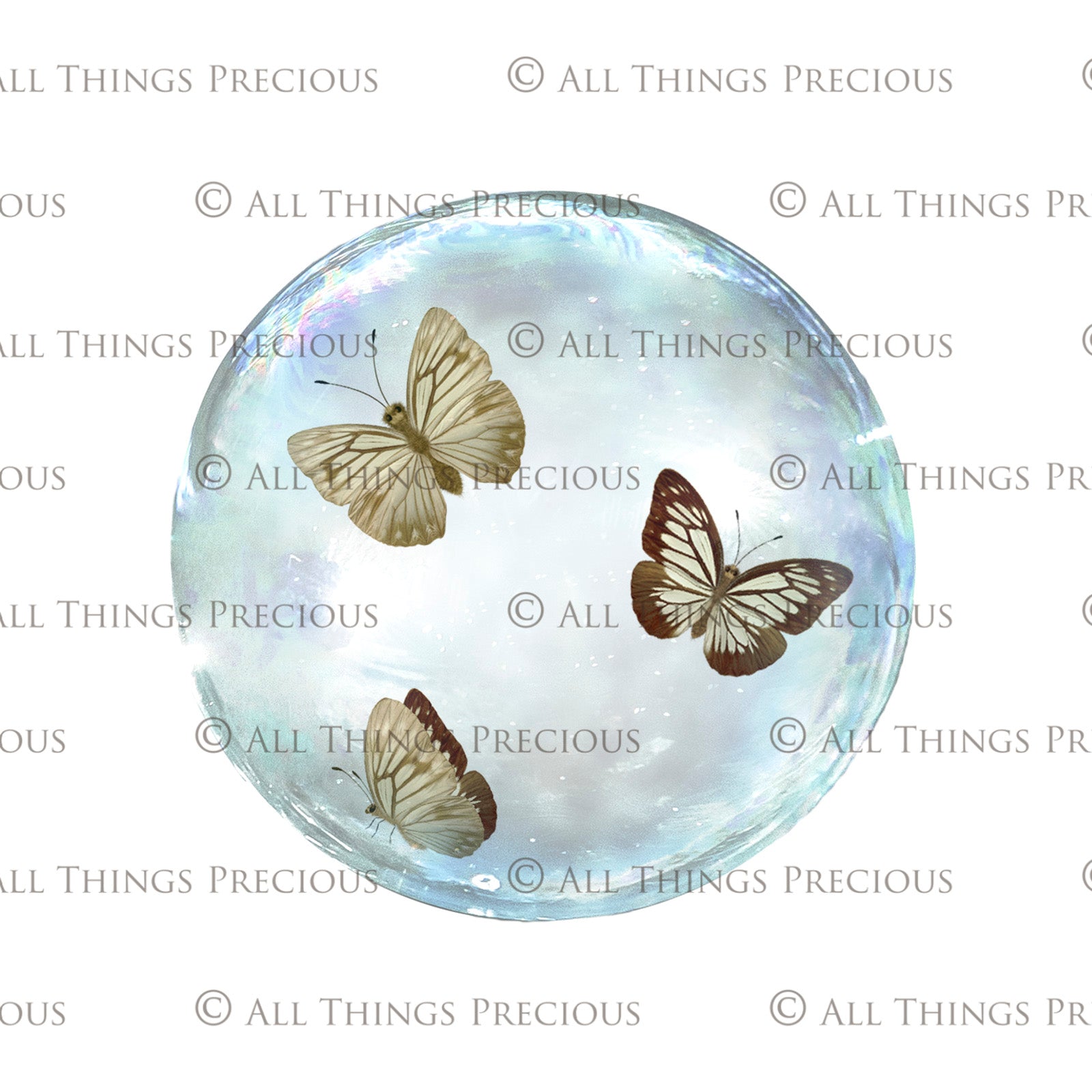 BUTTERFLIES IN BUBBLES Digital Overlays