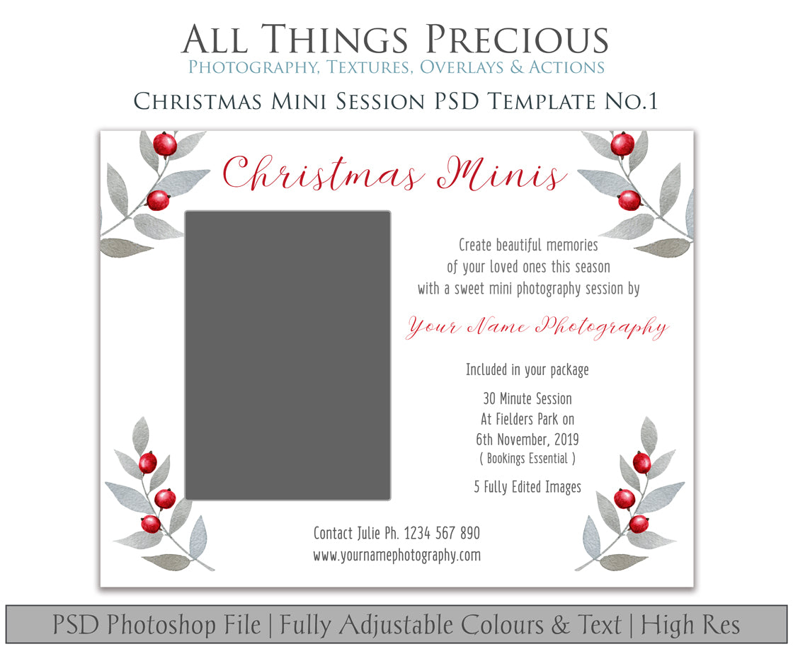 CHRISTMAS MINI SESSION - PSD Template No. 1
