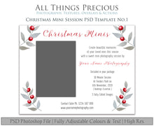 Load image into Gallery viewer, CHRISTMAS MINI SESSION - PSD Template No. 1
