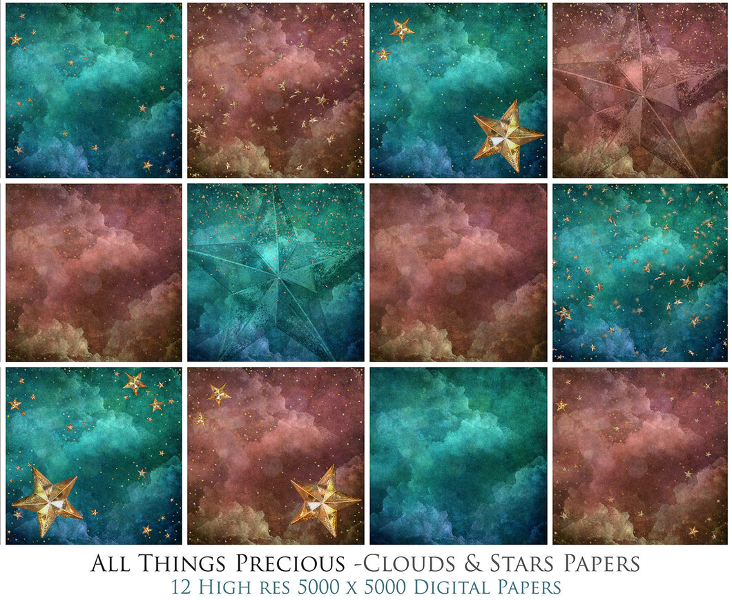 CLOUDS & STARS Digital Papers