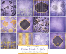 Load image into Gallery viewer, COCHIN FLORAL 2 - VIOLA - Digital Papers
