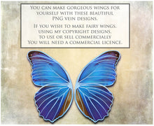 Load image into Gallery viewer, SVG &amp; PNG Fairy Wing files for Cricut or Silhouette Cameo Cutting Machine. To create wearable fairy wings, in adult or children sizes.  Use this clipart design for Halloween Costumes, Fantasy or Cosplay or photography. Or For weddings, Engagements or baby shower ephemera. These are Individual Wing Pieces, for you to cut and assemble. This is a digital product. 

