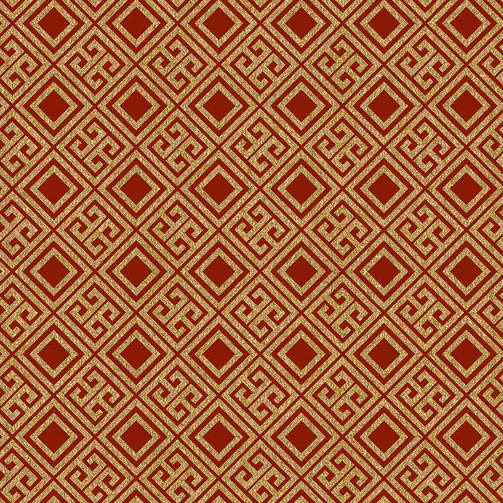 CHINESE PATTERN - GOLD & RED Digital Papers Set 2