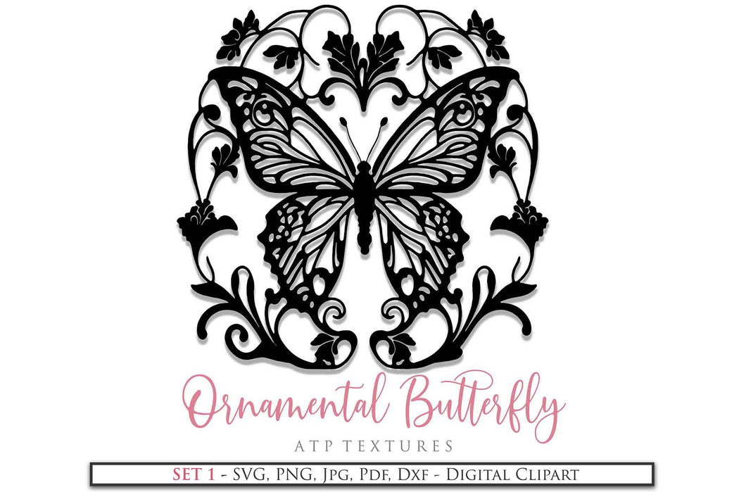 SVG / PNG Butterfly Silhouette - Clipart - Set 1