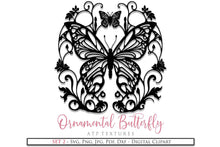 Load image into Gallery viewer, SVG / PNG Butterfly Silhouette - Clipart - Set 2
