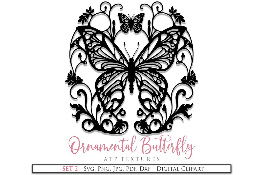 SVG / PNG Butterfly Silhouette - Clipart - Set 2