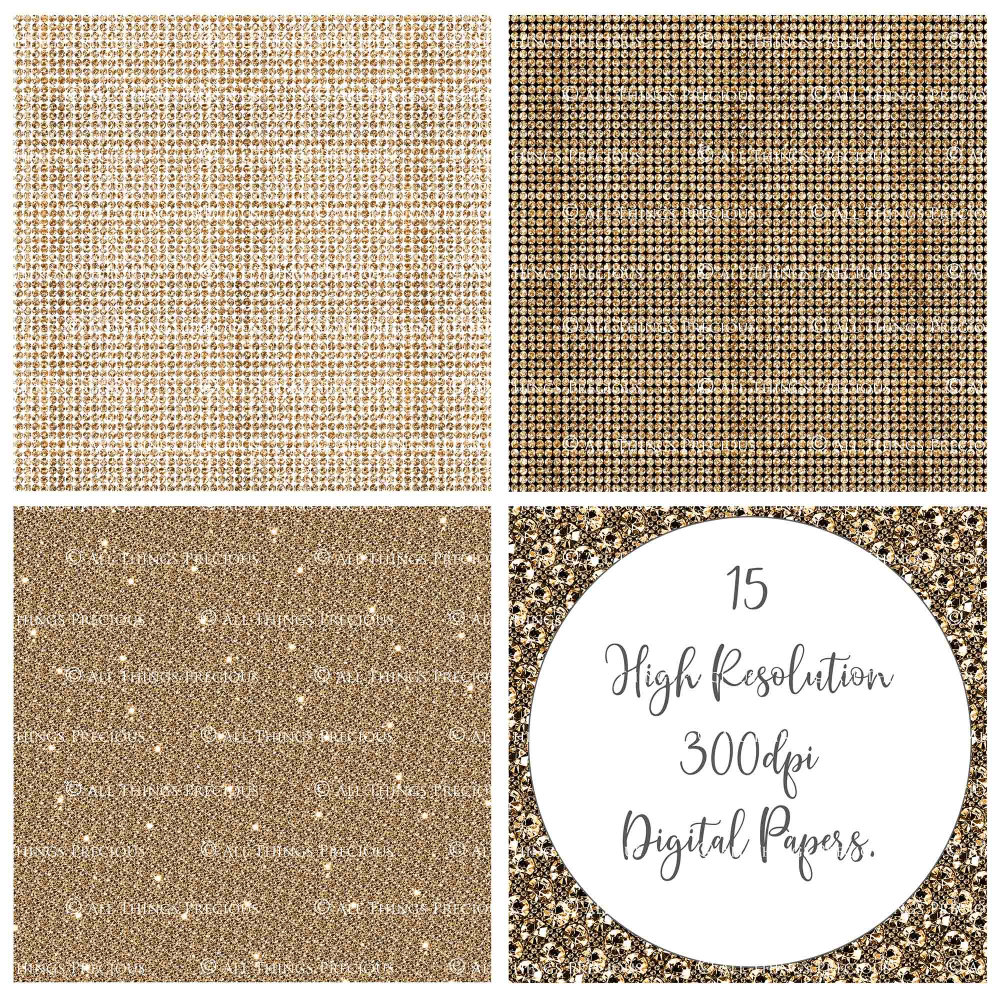 DIAMONDS - GOLD Digital Papers